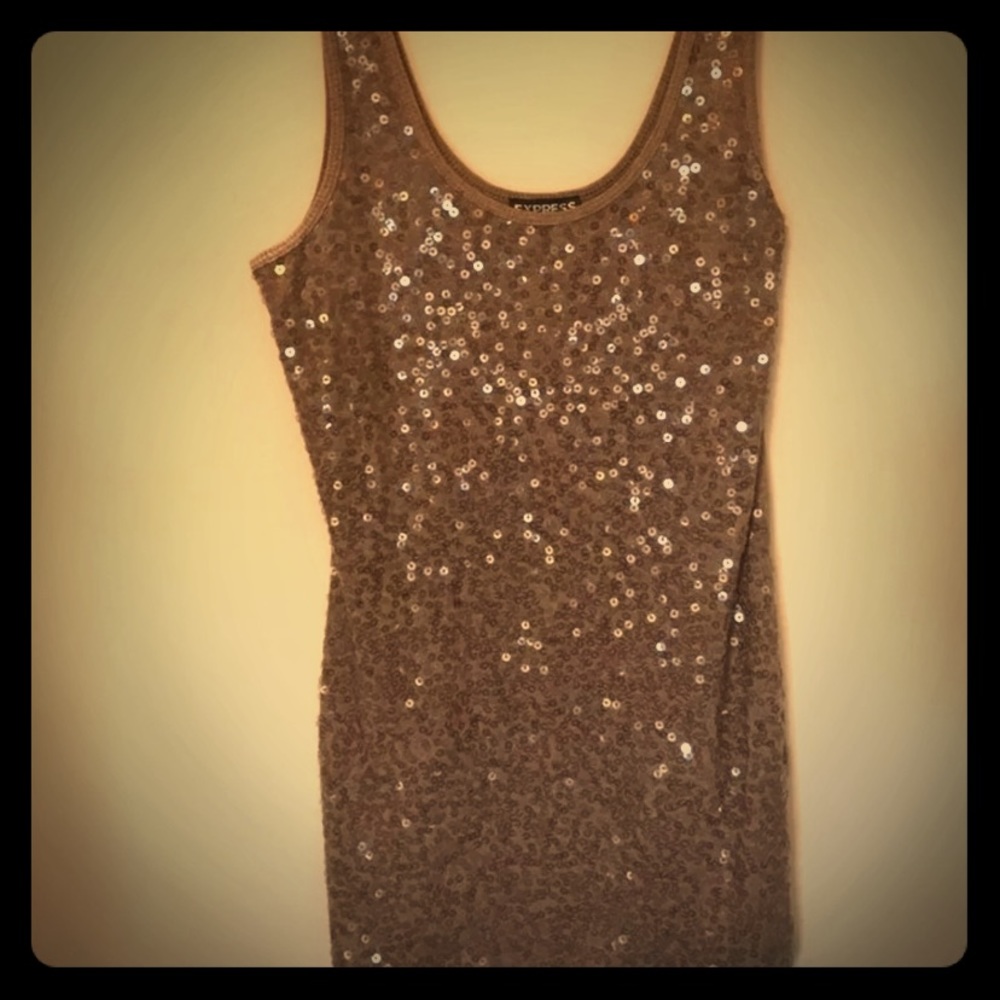 Express sequin tank top